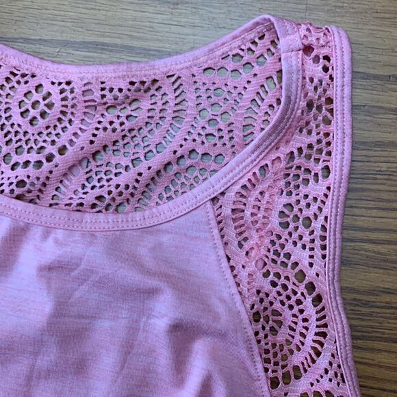 Athletic Works Pink Lace Trim Tank Exercise Shirt Size Medium - Picture 5 of 5